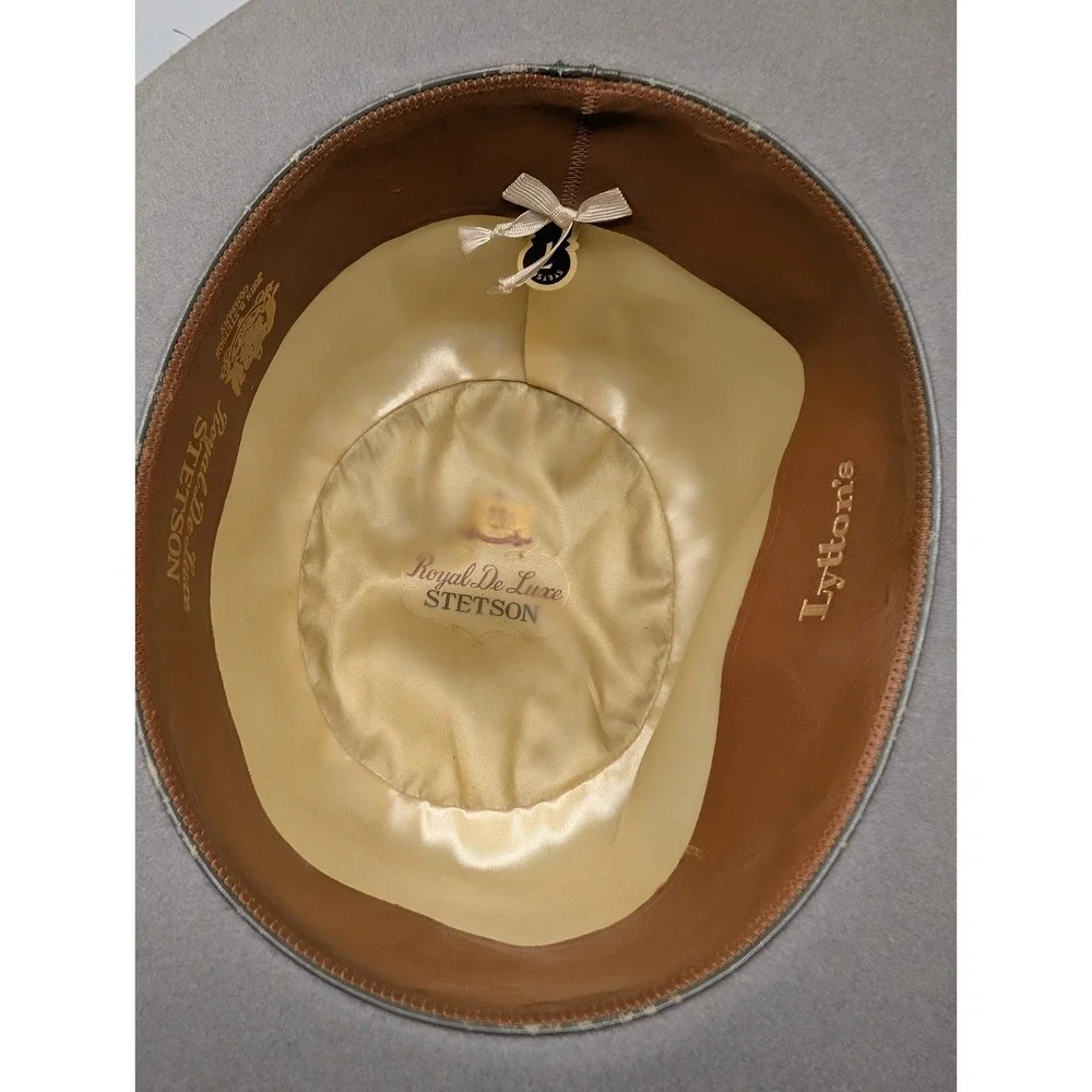 Vintage Stetson Royal DeLux Gray Felt Hat Men's Size 7 Homburg 1940s 1950s